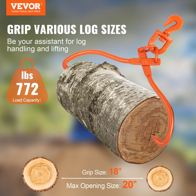Rąstų tempimo žnyplės VEVOR LS18, 350 kg keliamoji galia