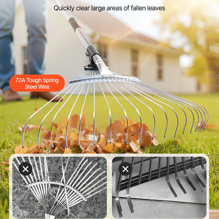 Lapų grėblys VEVOR 18T RAKE, reguliuojamas plotis 19,5–43,5 cm