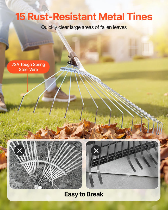 Lapų grėblys VEVOR 15T RAKE stretch, reguliuojamas plotis 19–57 cm