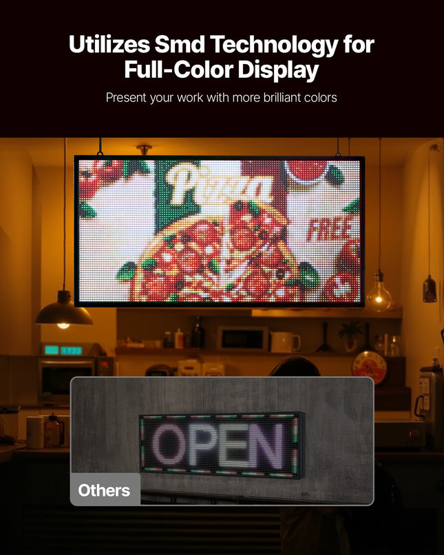 Programuojama LED reklaminė lenta VEVOR P5-64128RGB, 67x35 cm
