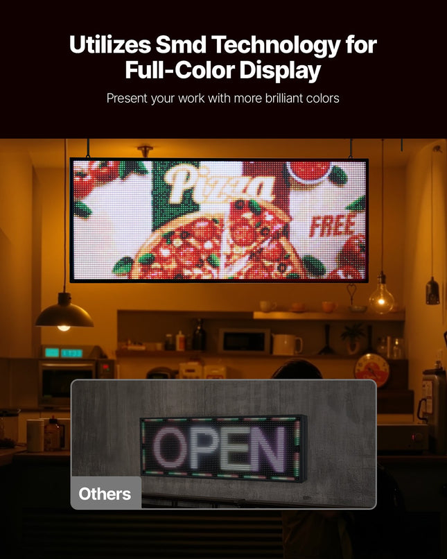 Programuojama LED reklaminė iškaba VEVOR P6-64160RGB, 99x41 cm