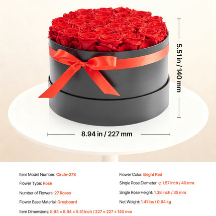 Mieganti rožė dėžutėje VEVOR Circle-27S, 27 vnt.