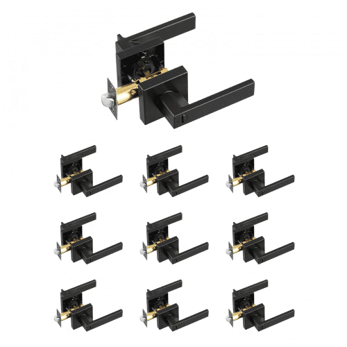 Vidaus durų rankenų komplektas VEVOR KJ2118-BK-BLK, 10 vnt.
