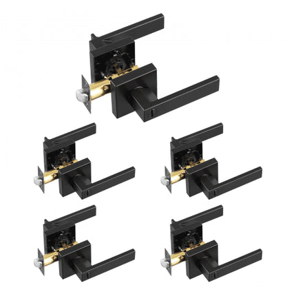 Vidaus durų rankenų komplektas VEVOR KJ2118-BK-BLK, 5 vnt.