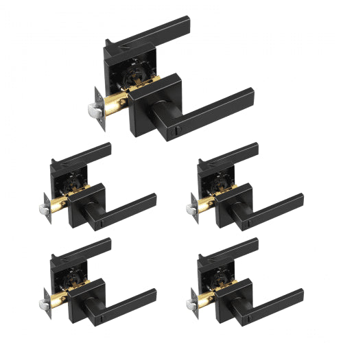 Vidaus durų rankenų komplektas VEVOR KJ2118-BK-BLK, 5 vnt.