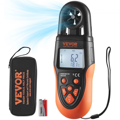 Skaitmeninis anemometras VEVOR EM2245B, su „Bluetooth“ ryšiu