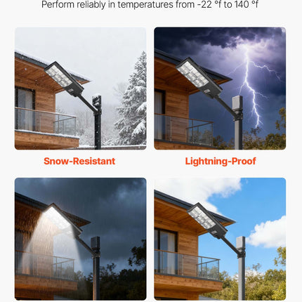 Saulės energijos gatvės šviestuvas VEVOR RBTYNLD-003, 12000W