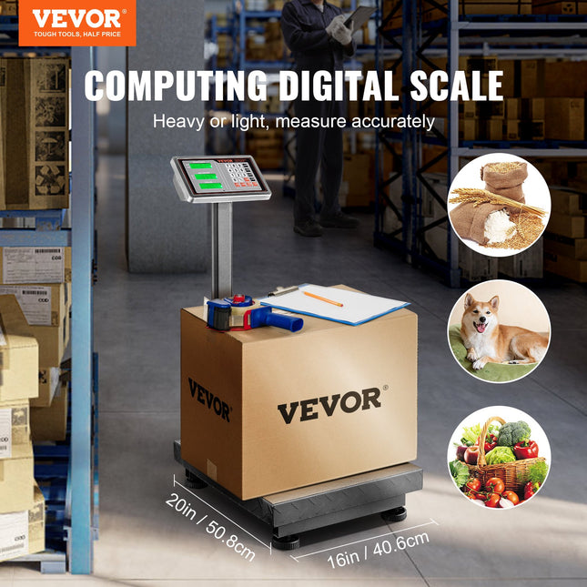 Skaitmeninės platforminės svarstyklės VEVOR 300A11B-B, 300 kg