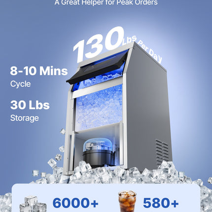 Pramoninis ledo generatorius VEVOR SSX100, 59 kg/24h