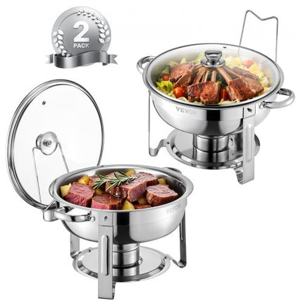 Maisto šildytuvas (Chafing Dish) VEVOR JZYYXCL5LBL2, 4,7 l (2 vnt.)