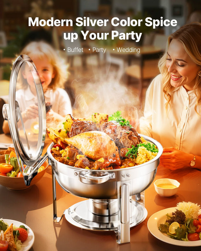 Maisto šildytuvas (Chafing Dish) VEVOR JZYYXCL5LBL2, 4,7 l (2 vnt.)