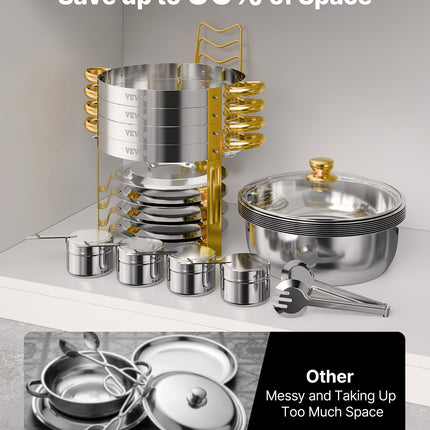Maisto šildytuvas (Chafing Dish) VEVOR HZ-831B, 4 vnt. rinkinys, 4,7 l talpa