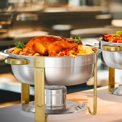 Maisto šildytuvas (Chafing Dish) VEVOR HZ-831B, 4 vnt. rinkinys, 4,7 l talpa