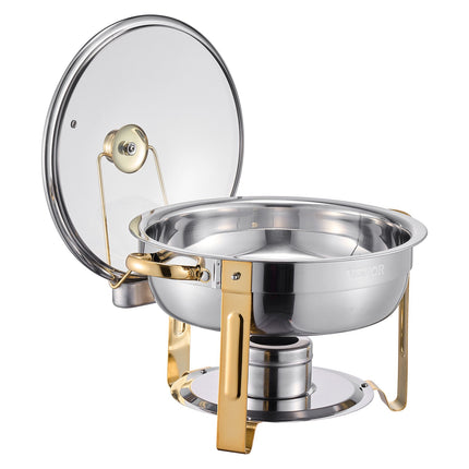 Maisto šildytuvas (Chafing Dish) VEVOR HZ-831B, 4 vnt. rinkinys, 4,7 l talpa