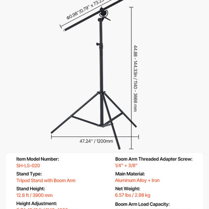 Apšvietimo stovas su gerve VEVOR SH-LS-020, 390 cm aukščio