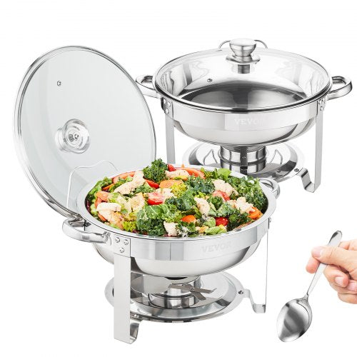 Maisto šildytuvas (Chafing Dish) VEVOR DT-C1036, 2 vnt., 3,8 l talpa