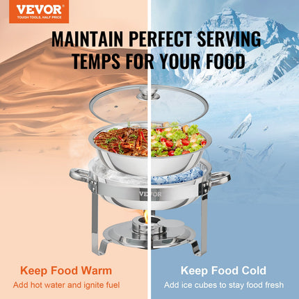 Maisto šildytuvas (Chafing Dish) VEVOR DT-C1036, 2 vnt., 3,8 l talpa