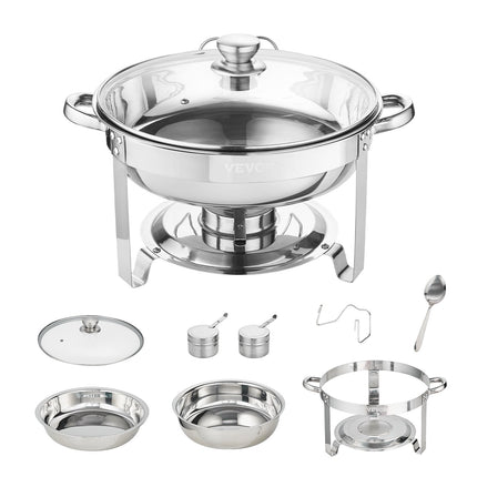 Maisto šildytuvas (Chafing Dish) VEVOR DT-C1036, 2 vnt., 3,8 l talpa