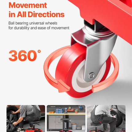 Ratukinė mechaniko kėdė VEVOR XF8308, 136 kg keliamoji galia