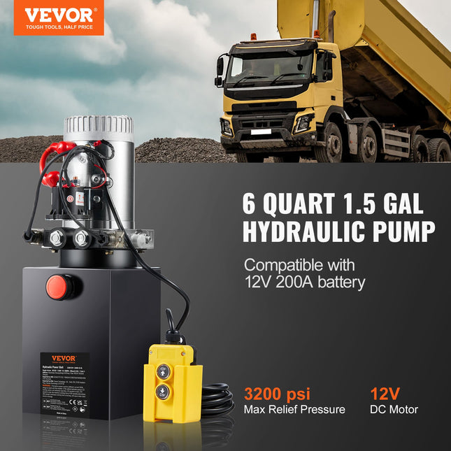 Hidraulinis siurblys VEVOR TDDC12V-1.6KW-S-6L, 12V 1.6kW