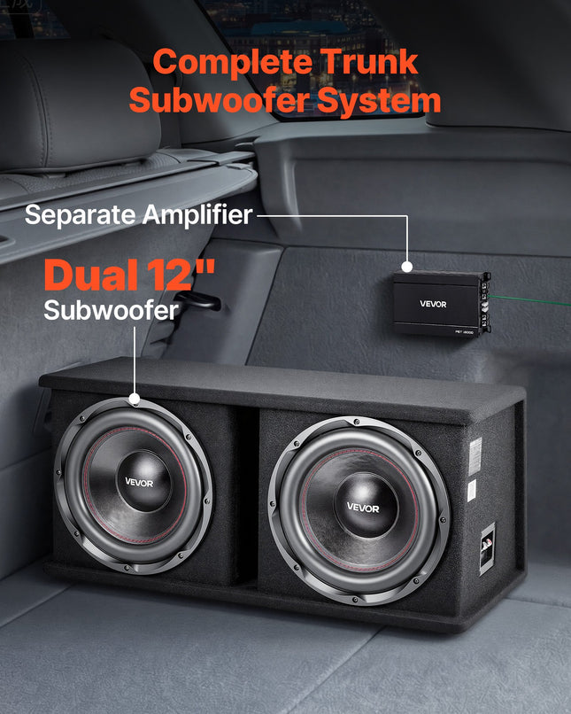 Žemų dažnių garsiakalbių komplektas VEVOR T-1202A, 1200W RMS