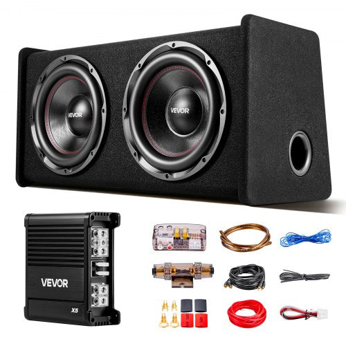 Automobilinė žemų dažnių garsiakalbių sistema VEVOR T-1202B, 490W RMS