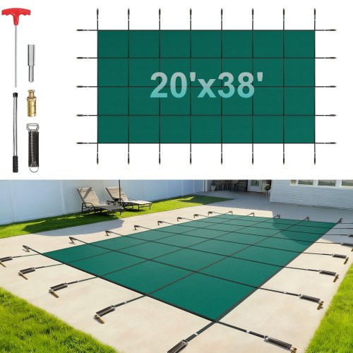 Apsauginis baseino uždangalas VEVOR 18FTX36FT, 5,49 x 10,97 m baseinams