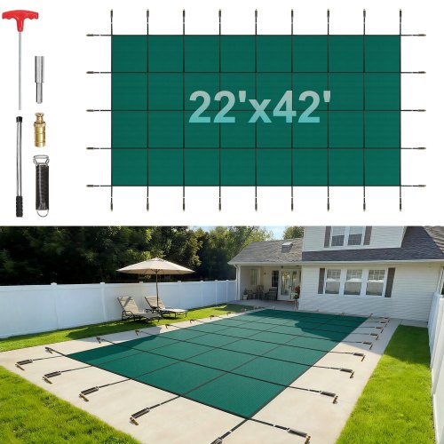 Baseino apsauginis uždangalas VEVOR NCT2242, 6,1 x 12,2 m baseinui