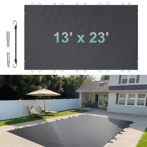 Baseino apsauginis uždangalas VEVOR PVC 4*7 Black, 4x7 m