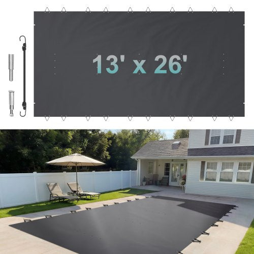 Baseino apsauginis uždangalas VEVOR PVC 4*8 Black, 4 x 8 m