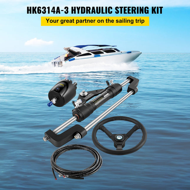 Hidraulinė valties vairavimo sistema VEVOR 300HP, iki 300 AG varikliams