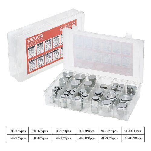 Hidraulinių jungčių rinkinys VEVOR ORFS 72PCS-SS, 72 vnt.