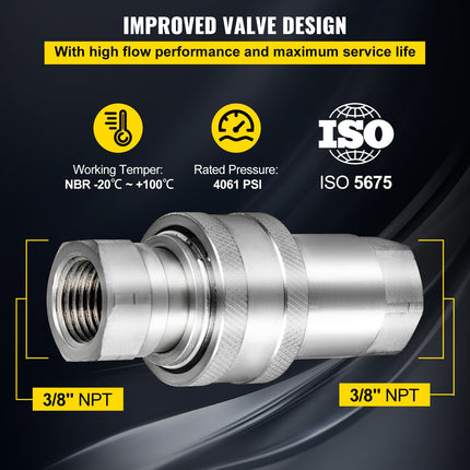 Hidraulinės jungtys VEVOR ISO 5675, 3/8" NPT sriegis