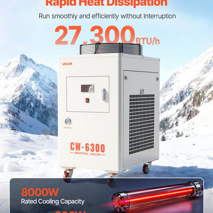 Pramoninis vandens aušintuvas VEVOR CW-6300, 8000 W