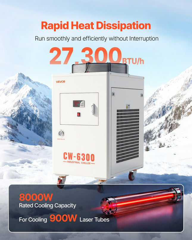 Pramoninis vandens aušintuvas VEVOR CW-6300, 8000 W