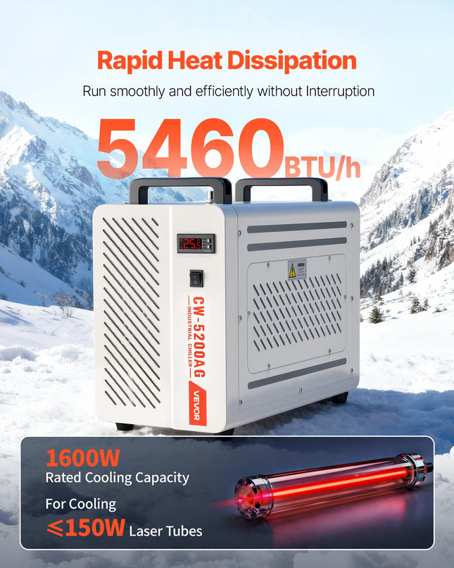 Pramoninis vandens aušintuvas VEVOR CW-5200AG, 1600 W
