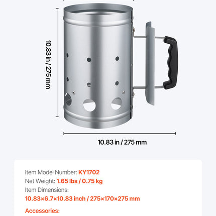 Kepsninės uždegiklis VEVOR KY1702, 1,8 kg talpa