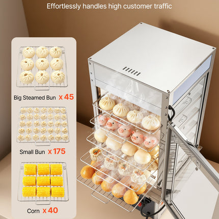 Maisto šildymo vitrina VEVOR NB-500, 1200W, 120L