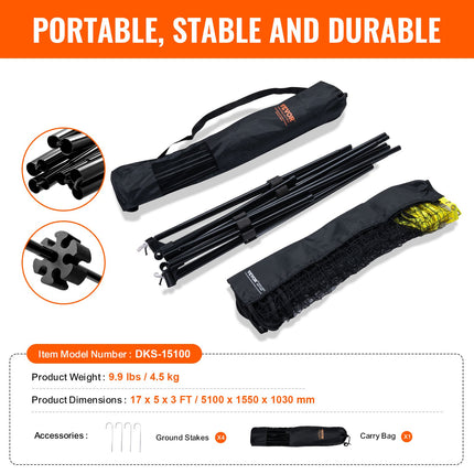 Universalus sportinis tinklas VEVOR DKS-15100, 5,1 m pločio