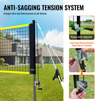Badmintono tinklo rinkinys VEVOR JH-0102Y, 6,15 m ilgio