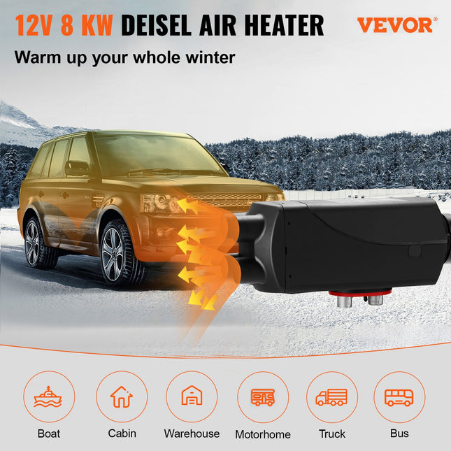 Dyzelinis oro šildytuvas VEVOR 8KW 12V, su LCD valdikliu