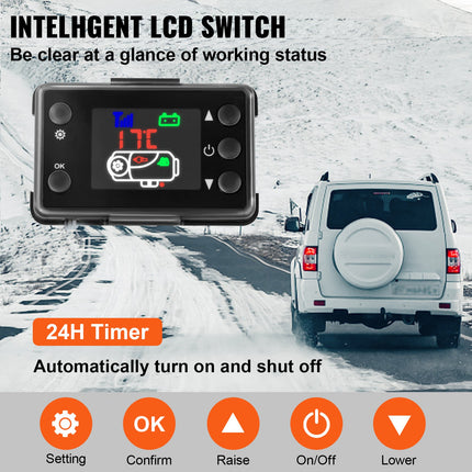 Dyzelinis oro šildytuvas VEVOR 8KW 12V, su LCD valdikliu
