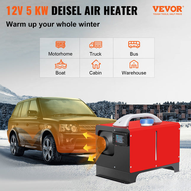 Dyzelinis oro šildytuvas VEVOR 5KW 12V, 5 kW galia