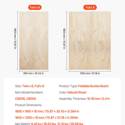Čiužinio pagrindas VEVOR CB005, 180x130 cm