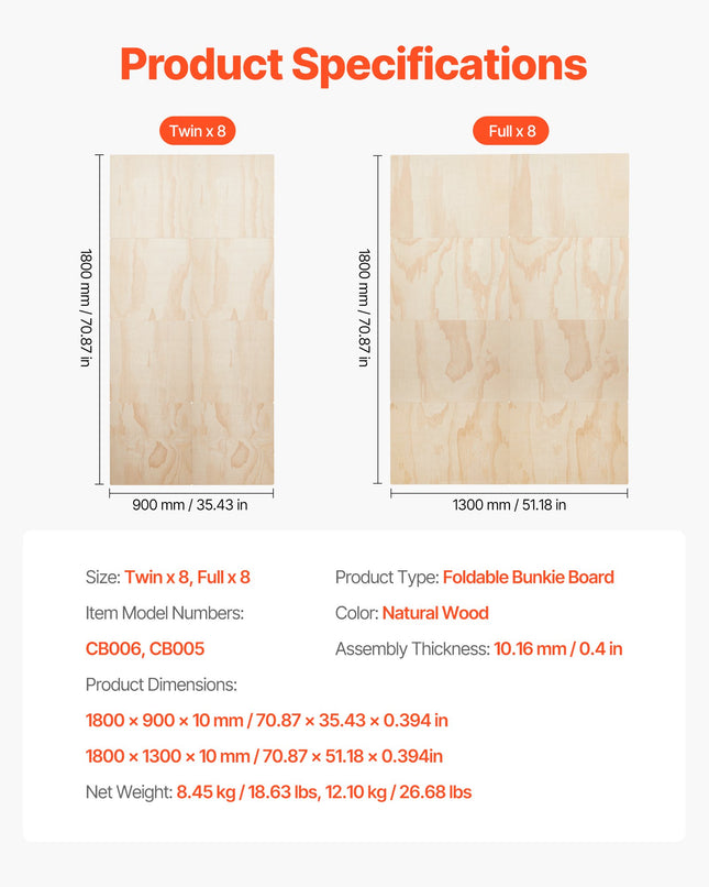 Čiužinio pagrindas VEVOR CB005, 180x130 cm