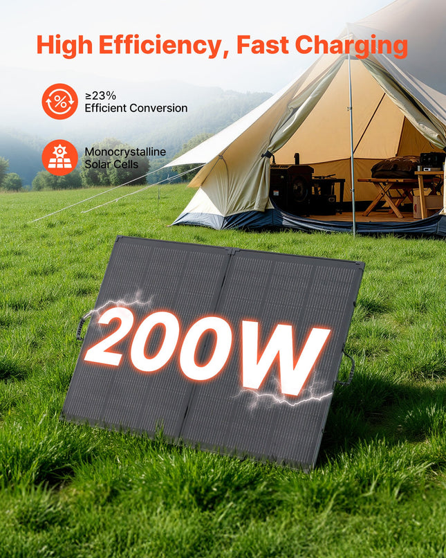 Sulankstoma saulės baterija VEVOR S200, 200W