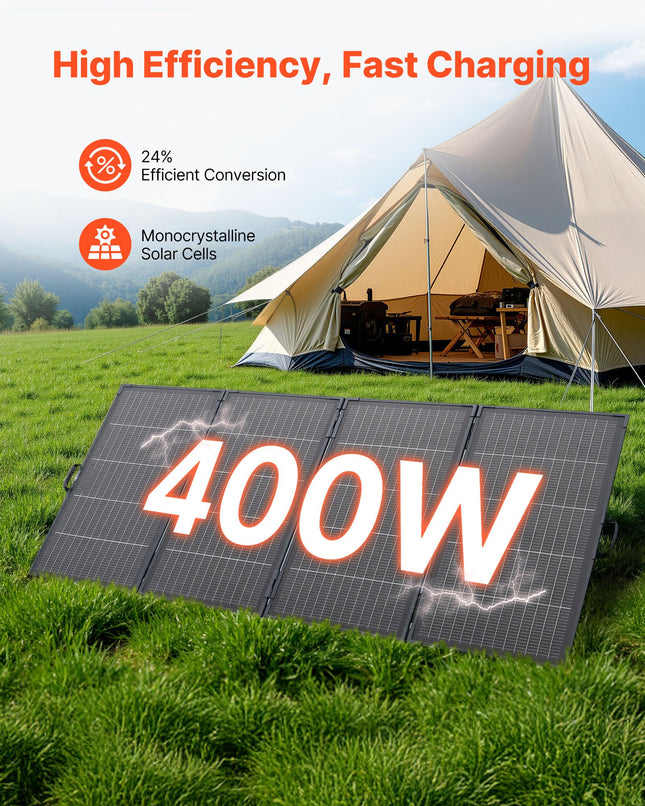 Sulankstoma saulės baterija VEVOR S400, 400W