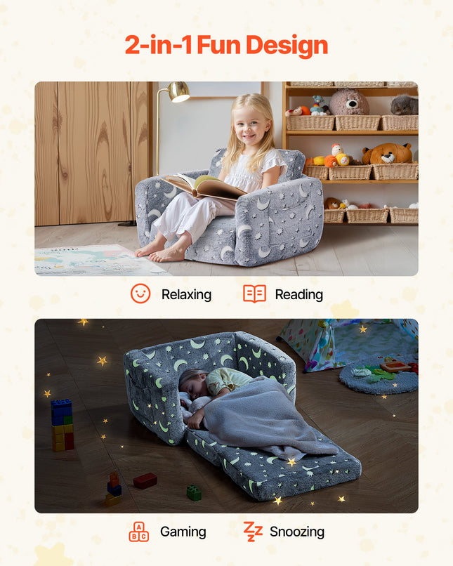 Vaikiška sofa-lova VEVOR SF-1700, šviečianti tamsoje