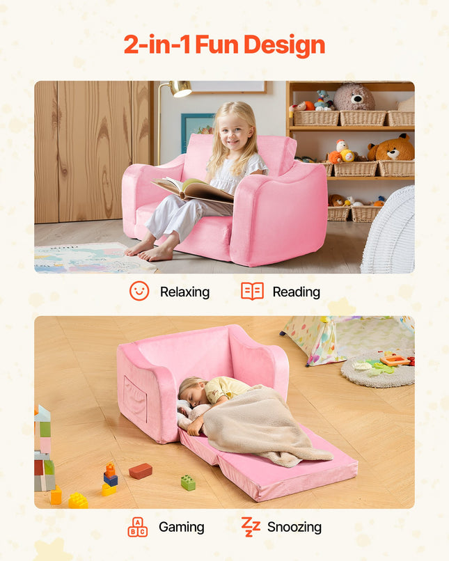 Sulankstoma vaikiška sofa VEVOR SF-1567, 2-in-1 dizainas