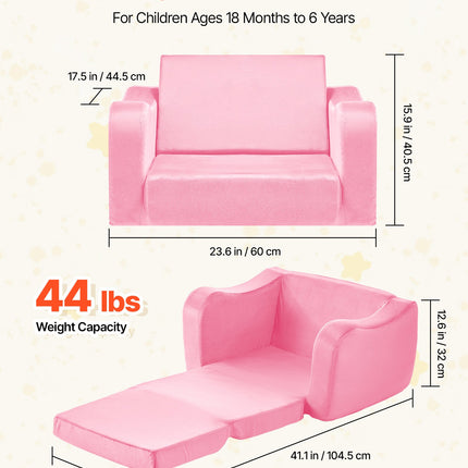 Sulankstoma vaikiška sofa VEVOR SF-1567, 2-in-1 dizainas